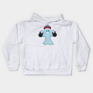 Octopus as Bodybuilder with Dumbbells Kids Hoodie